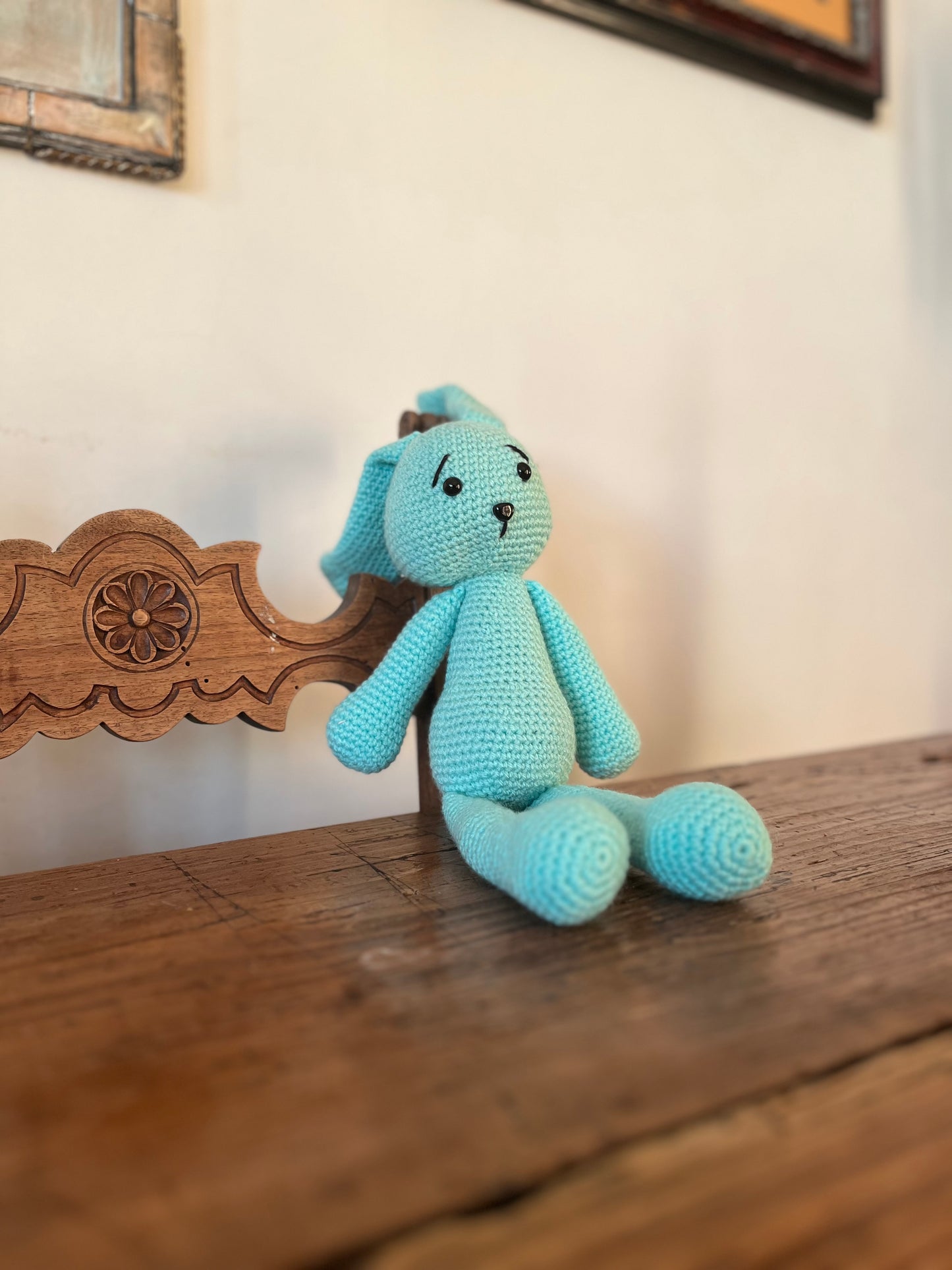 Coniglietto Snow 16x33cm - Peluche Personalizzabile in Filato Acrilico