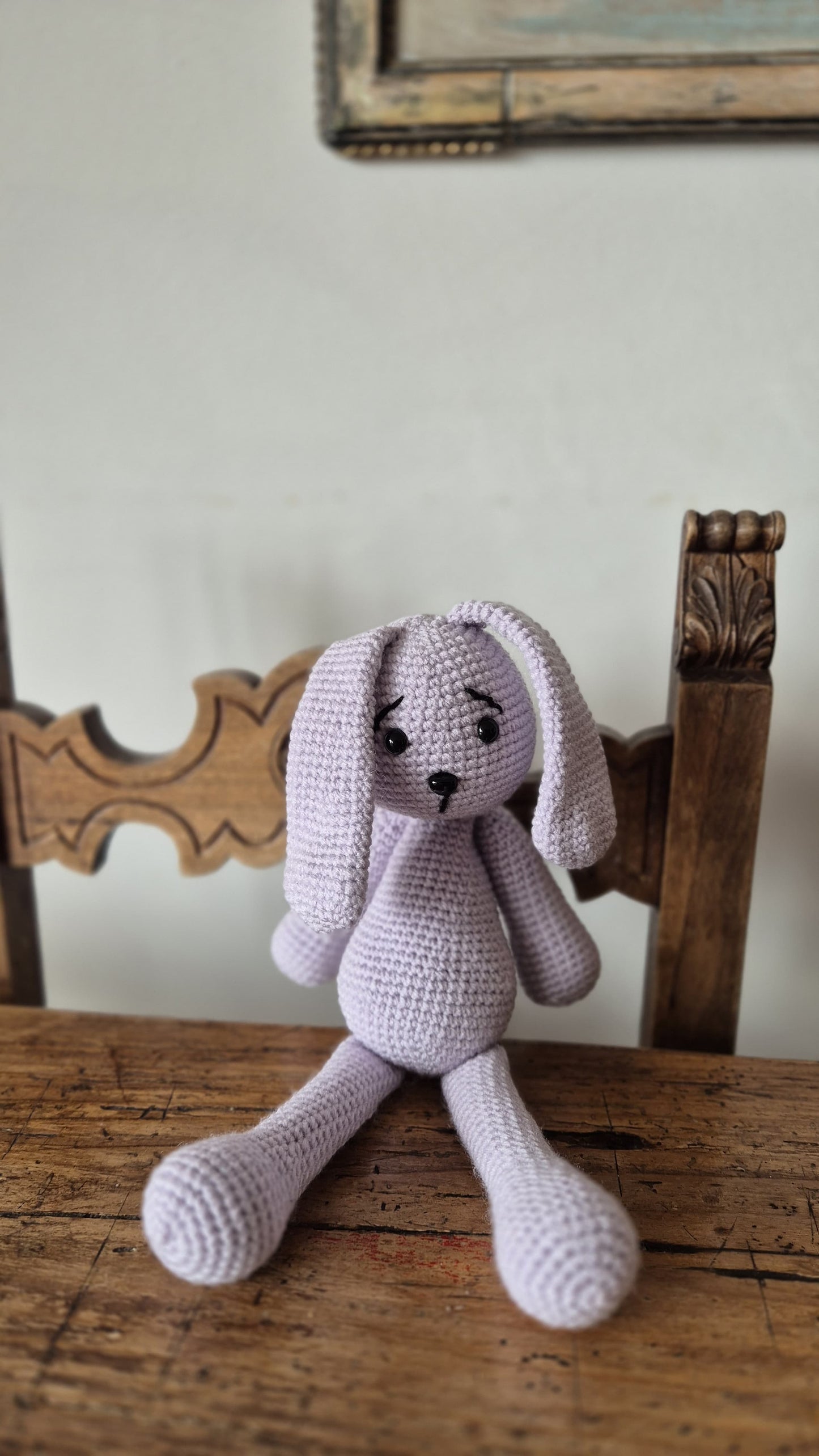 Coniglietto Snow 16x33cm - Peluche Personalizzabile in Filato Acrilico