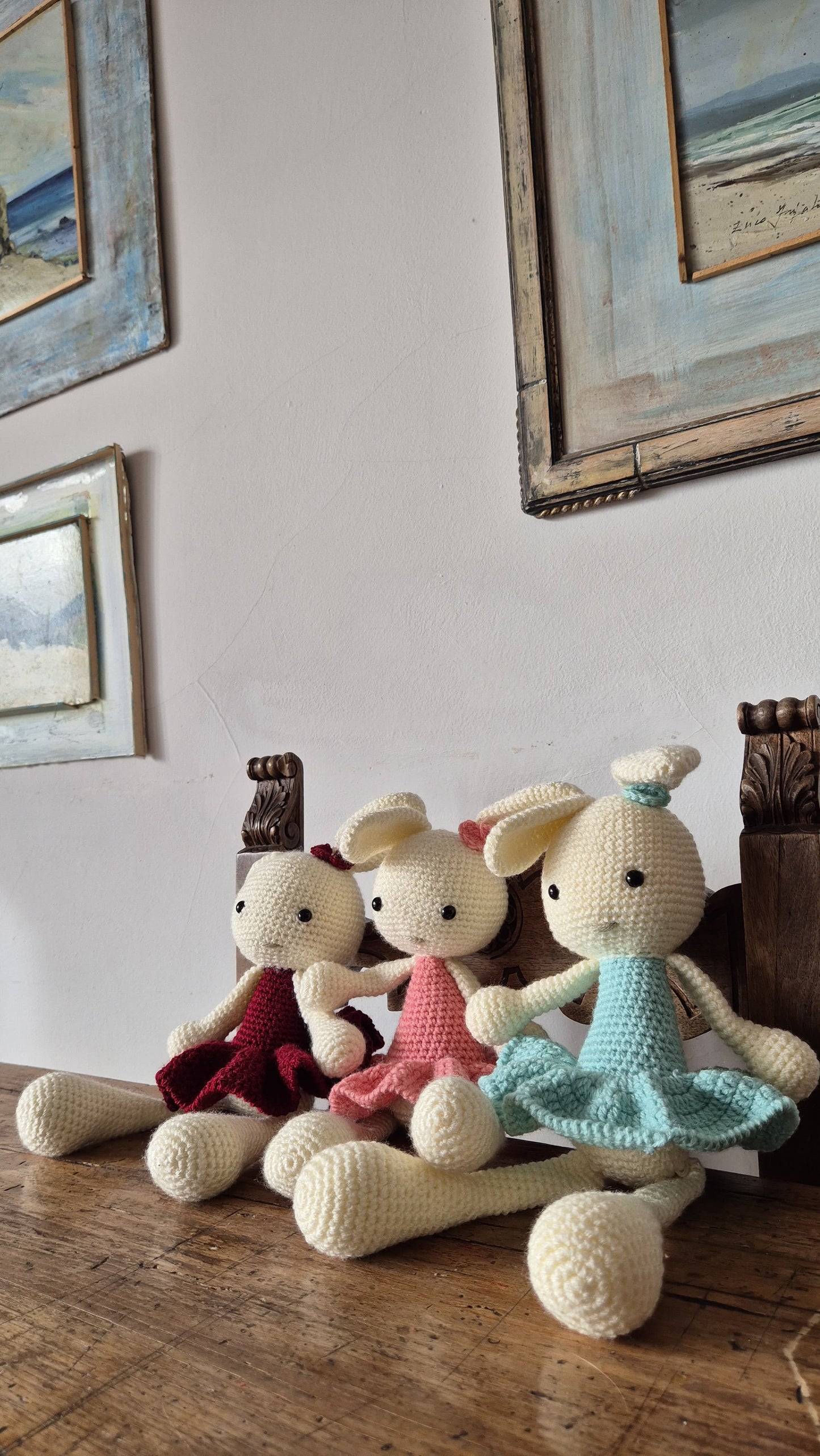 Coniglietta Judy 16x31cm - Peluche Coniglio in Filato Acrilico