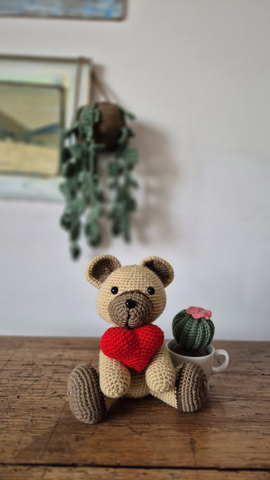 Orsetto John 18x21cm - Peluche in Filato Acrilico