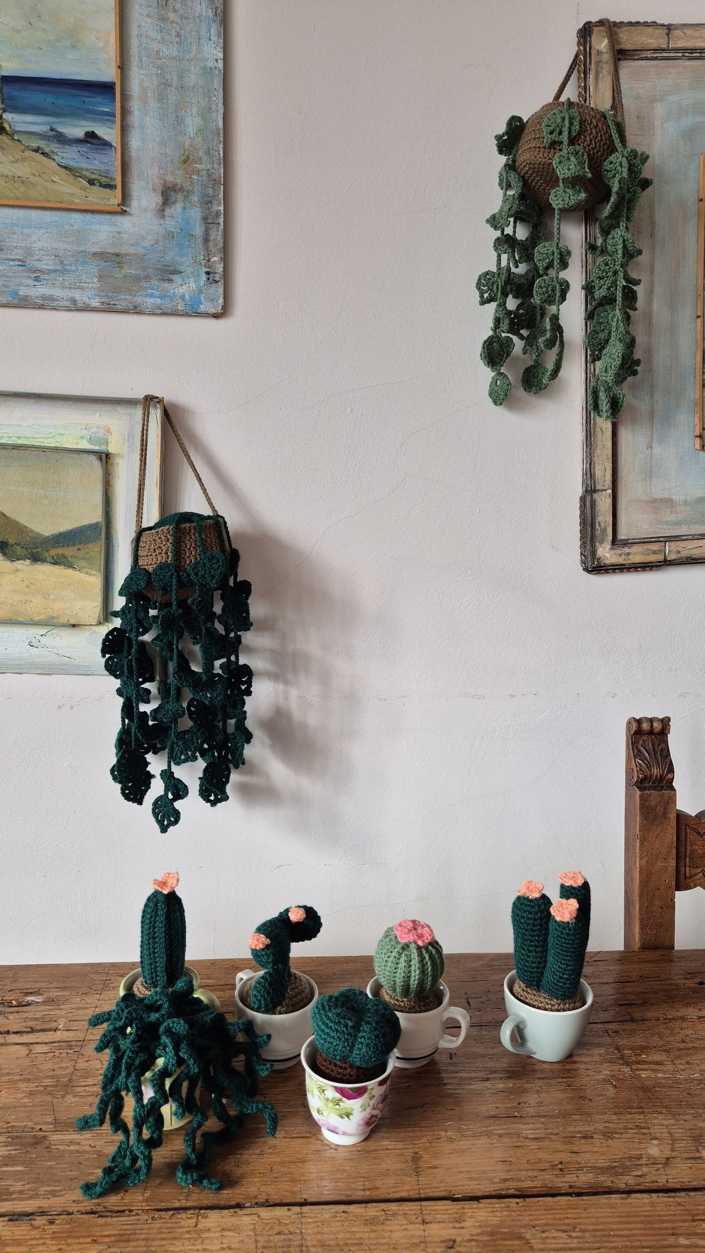 Pianta Alba 4x9cm - Pianta Grassa Decorativa in Filato Acrilico