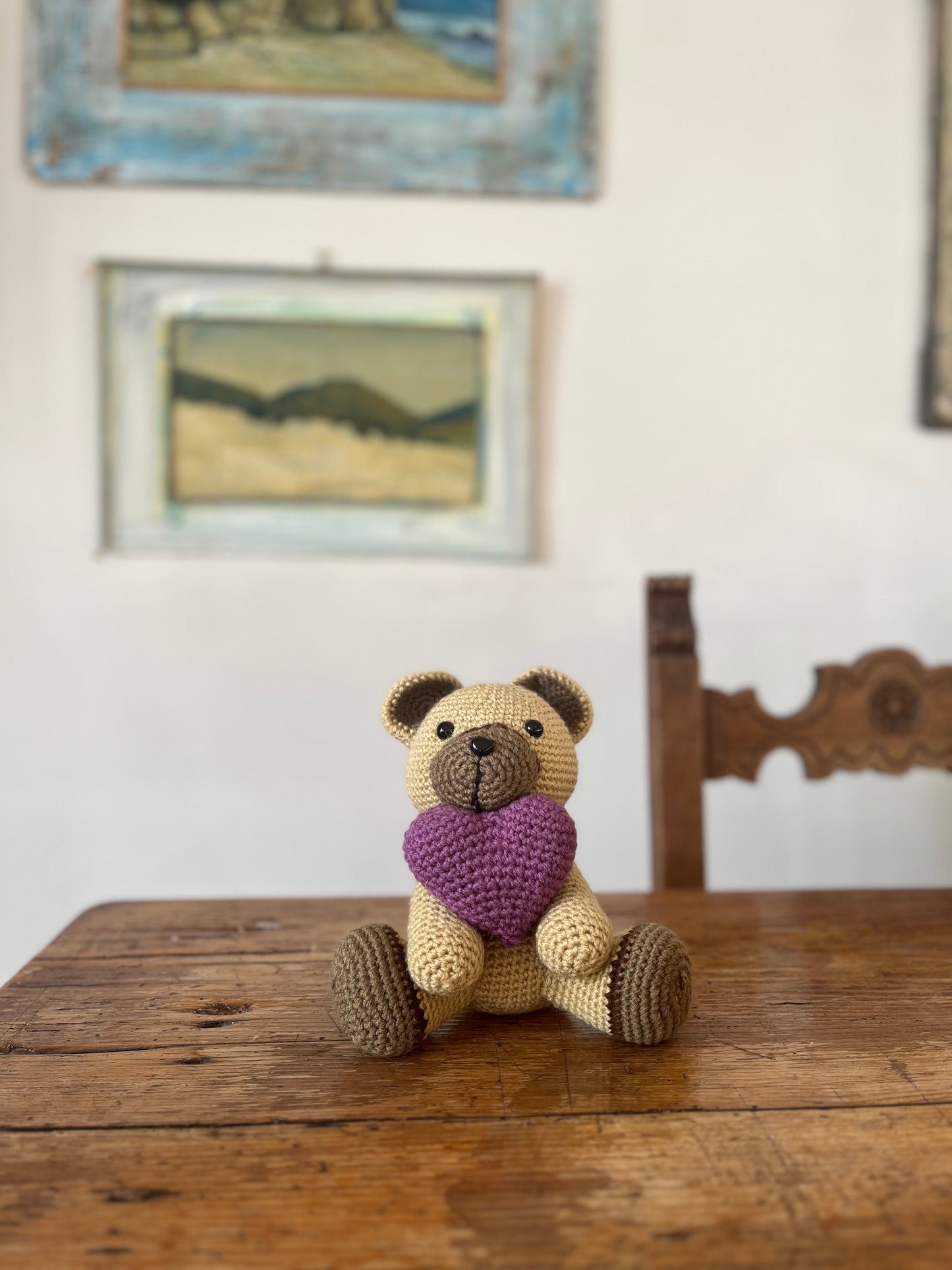 Orsetto John 18x21cm - Peluche in Filato Acrilico