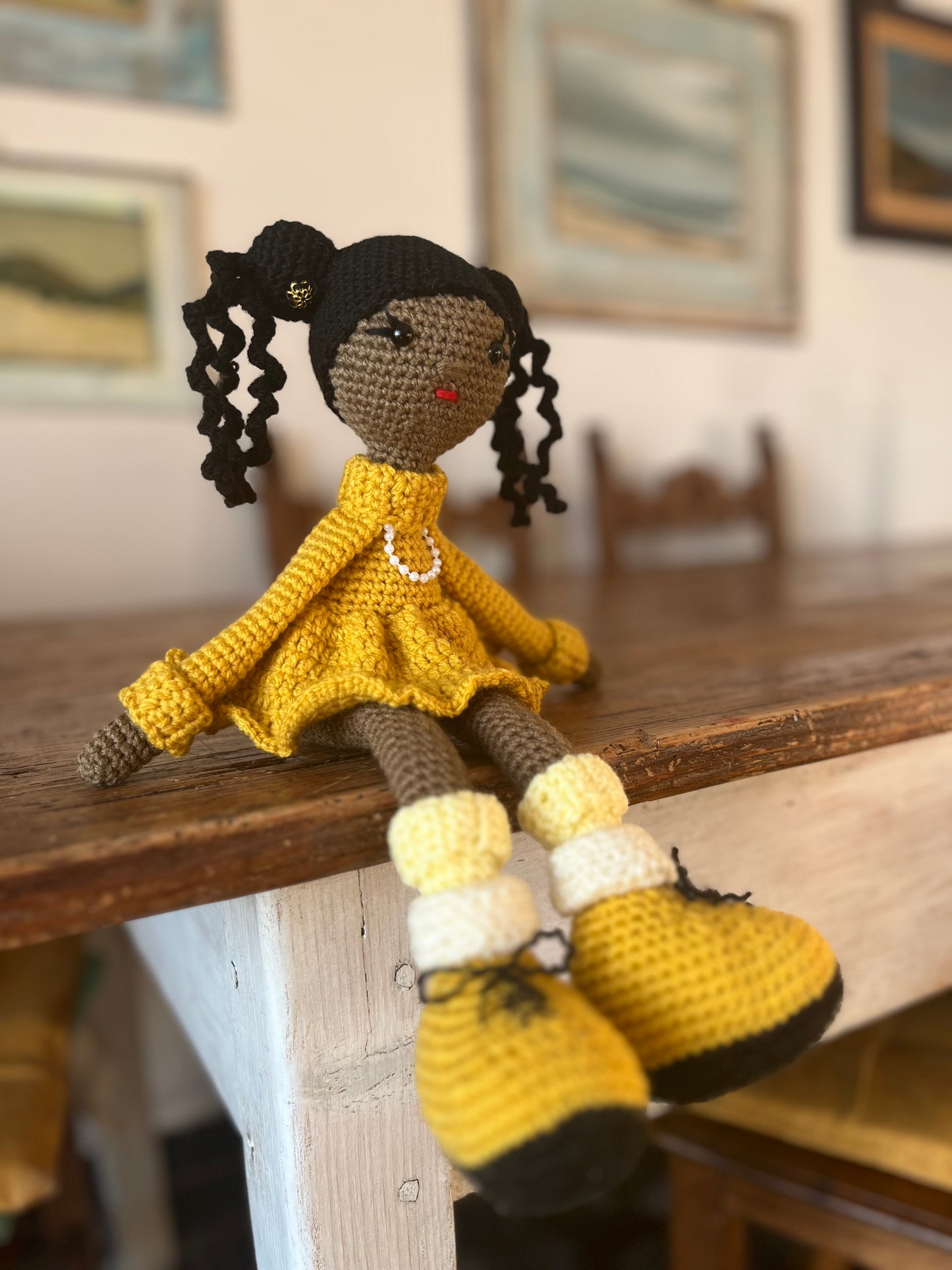 Bambola Tiana 20x39cm - Bambola Personalizzabile in Filato Acrilico