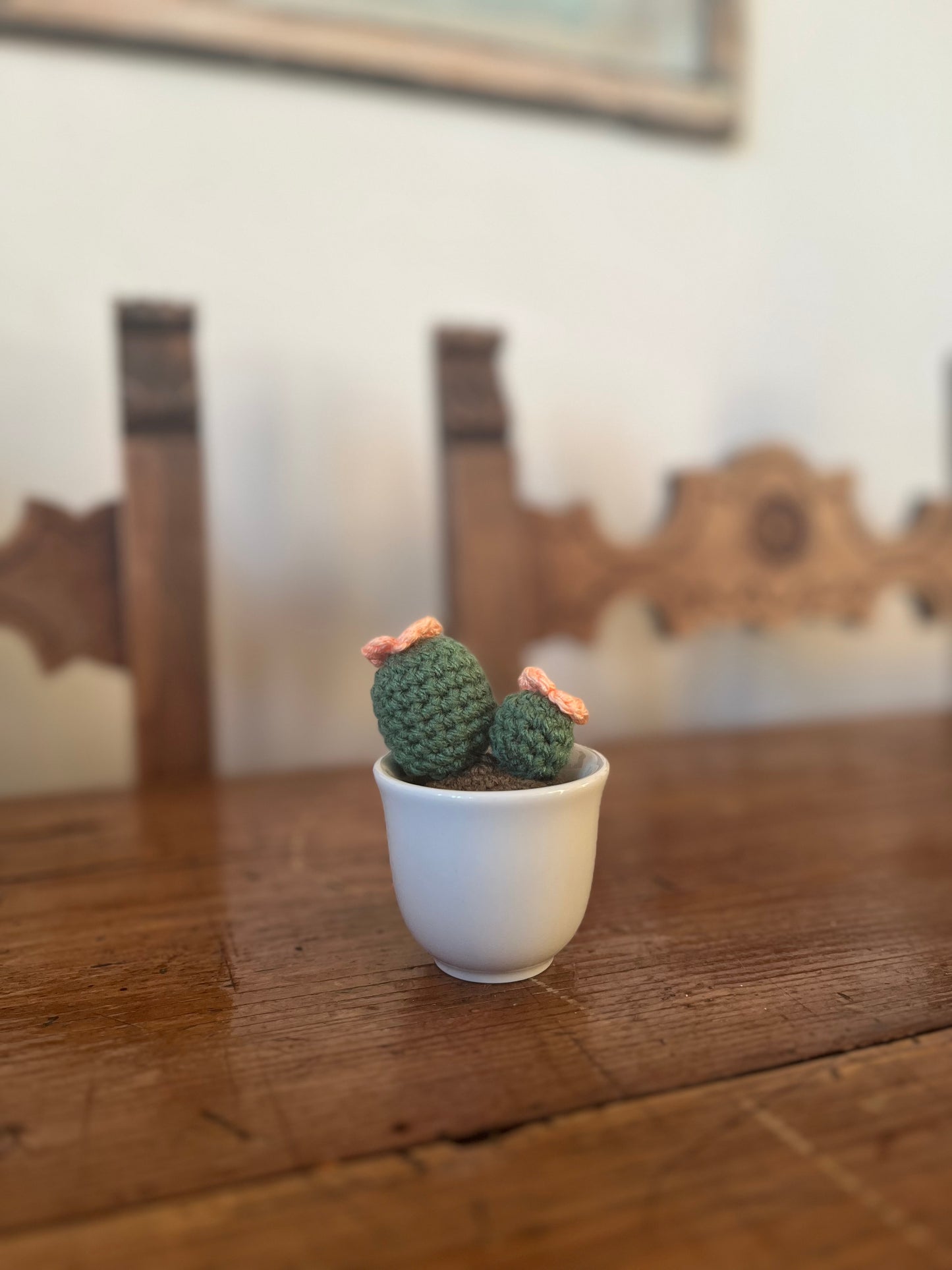 Pianta Luna 5x6cm - Decorazione Verde in Filato Acrilico