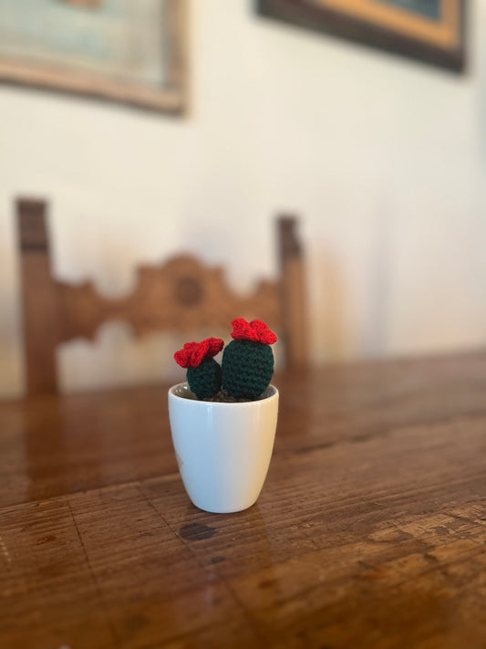 Pianta Luna 5x6cm - Decorazione Verde in Filato Acrilico