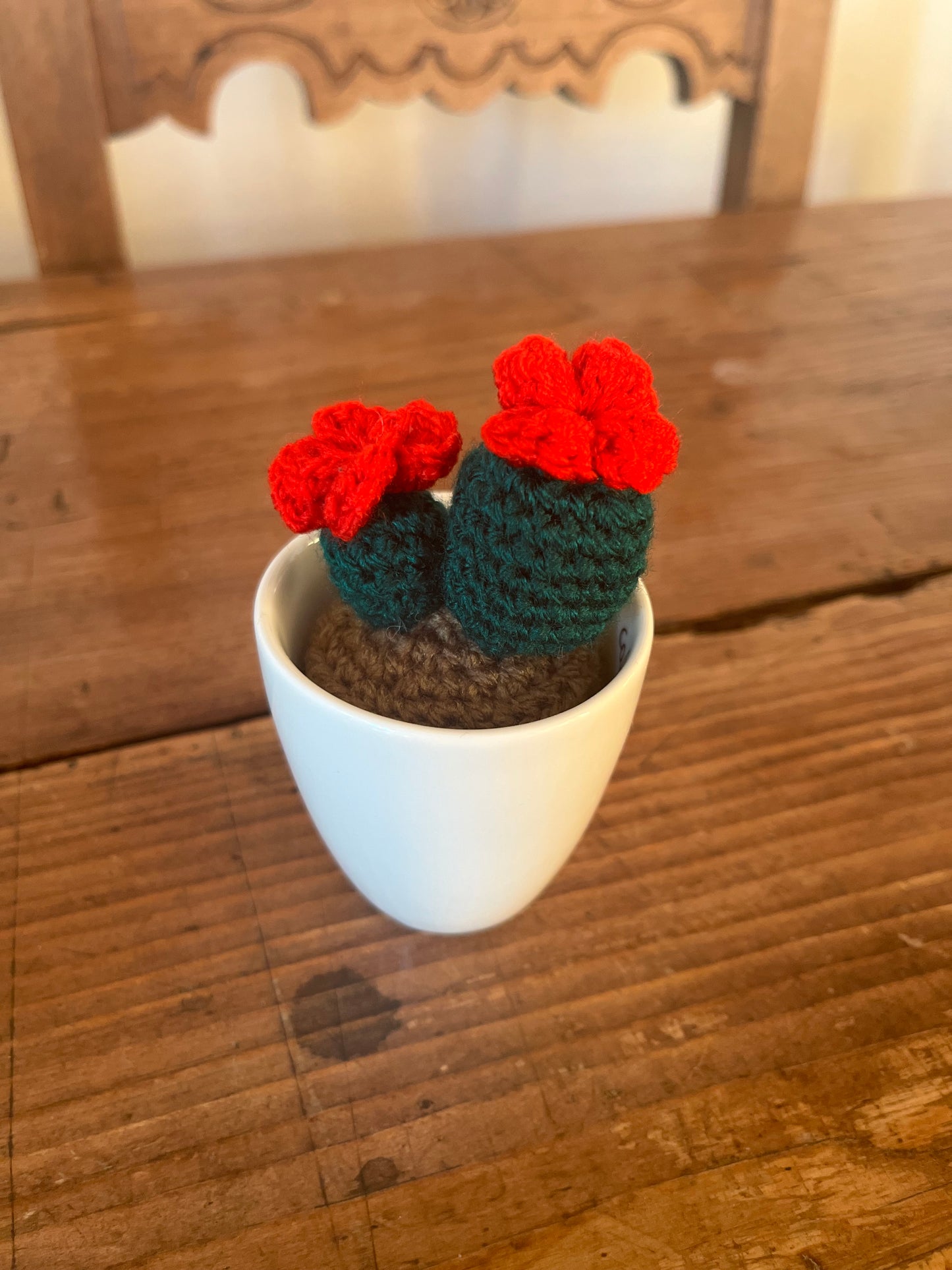 Pianta Luna 5x6cm - Decorazione Verde in Filato Acrilico