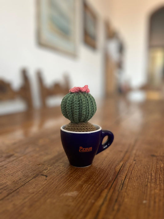 Pianta Alma 6x6cm - Decorazione Verde in Filato Acrilico