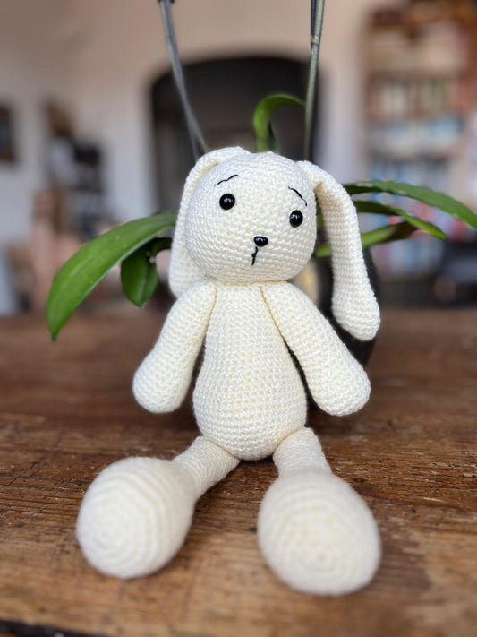 Coniglietto Snow 16x33cm - Peluche Personalizzabile in Filato Acrilico