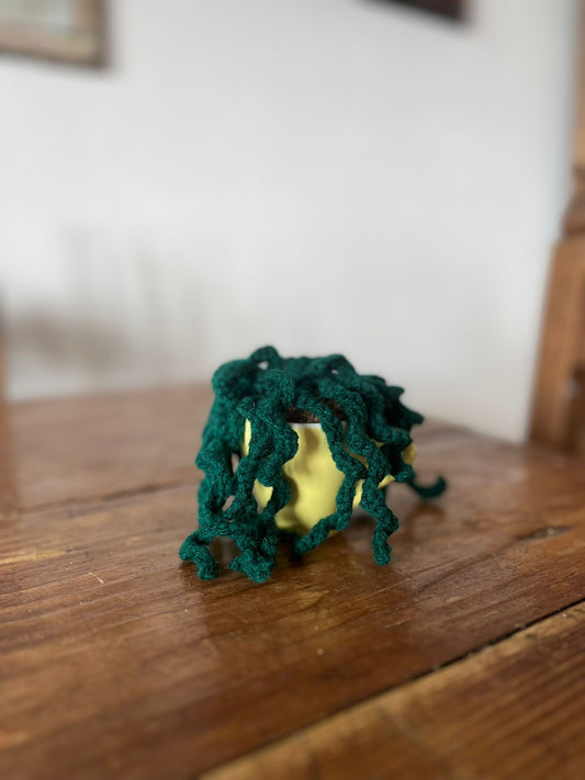 Pianta Nova 10x12cm - Decorazione verde in Filato Acrilico