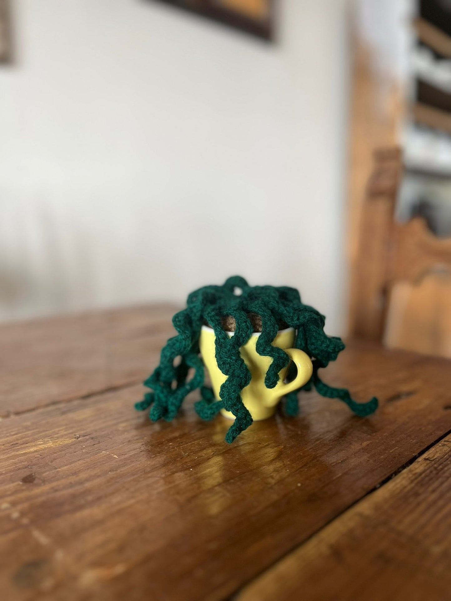 Pianta Nova 10x12cm - Decorazione verde in Filato Acrilico