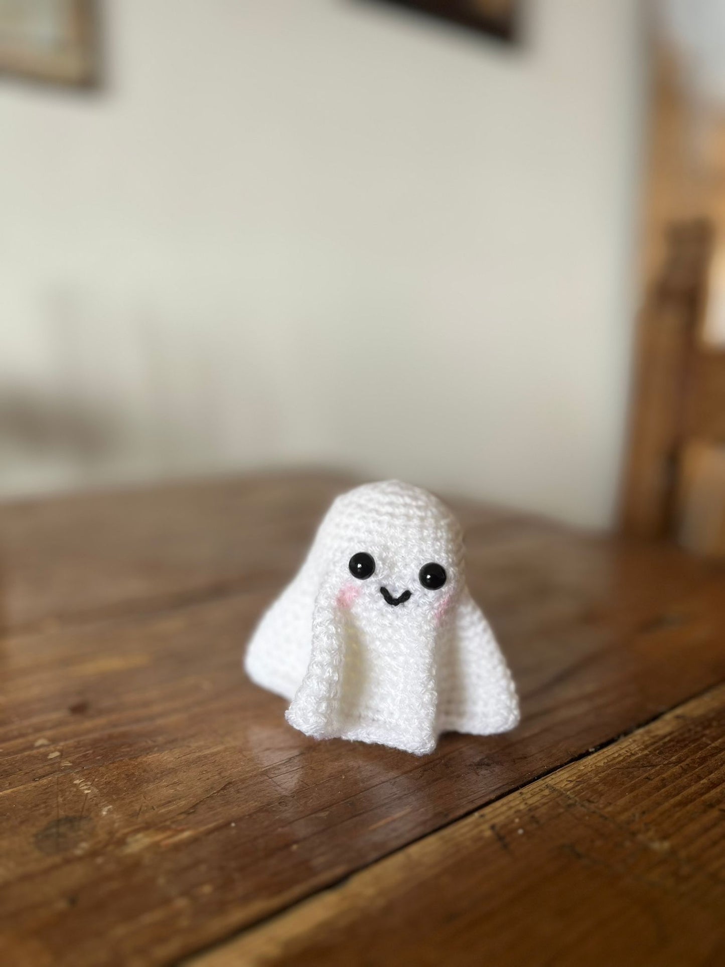 Fantasmino Boh 9x8cm - Decorazioni Halloween in Filato Acrilico