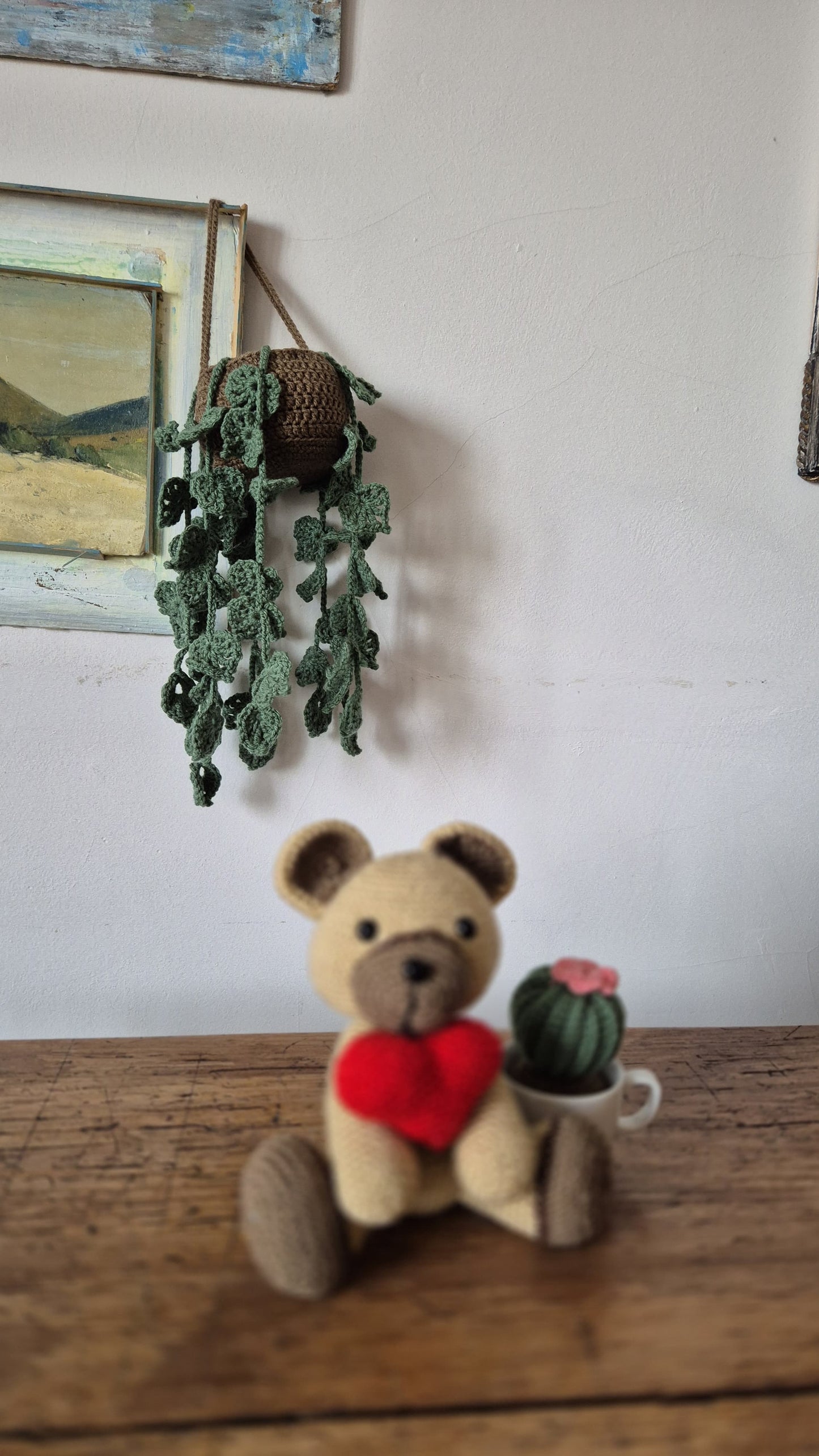 Pianta Mira 12x46cm - Pianta Pendente Decorativa in Filato Acrilico