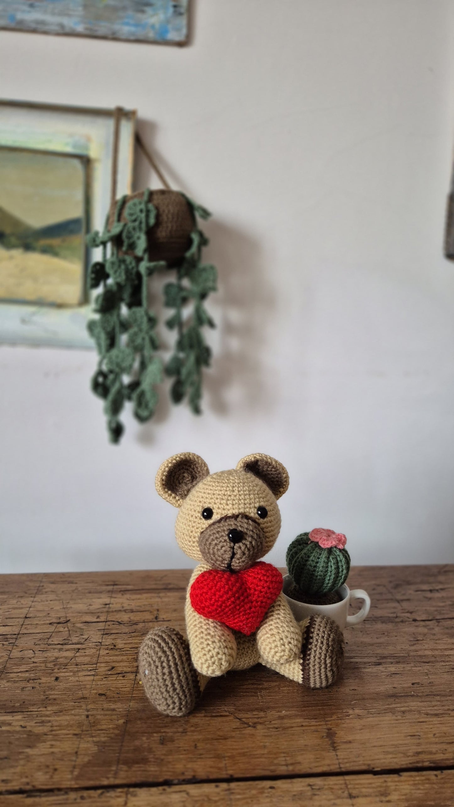 Orsetto John 18x21cm - Peluche in Filato Acrilico