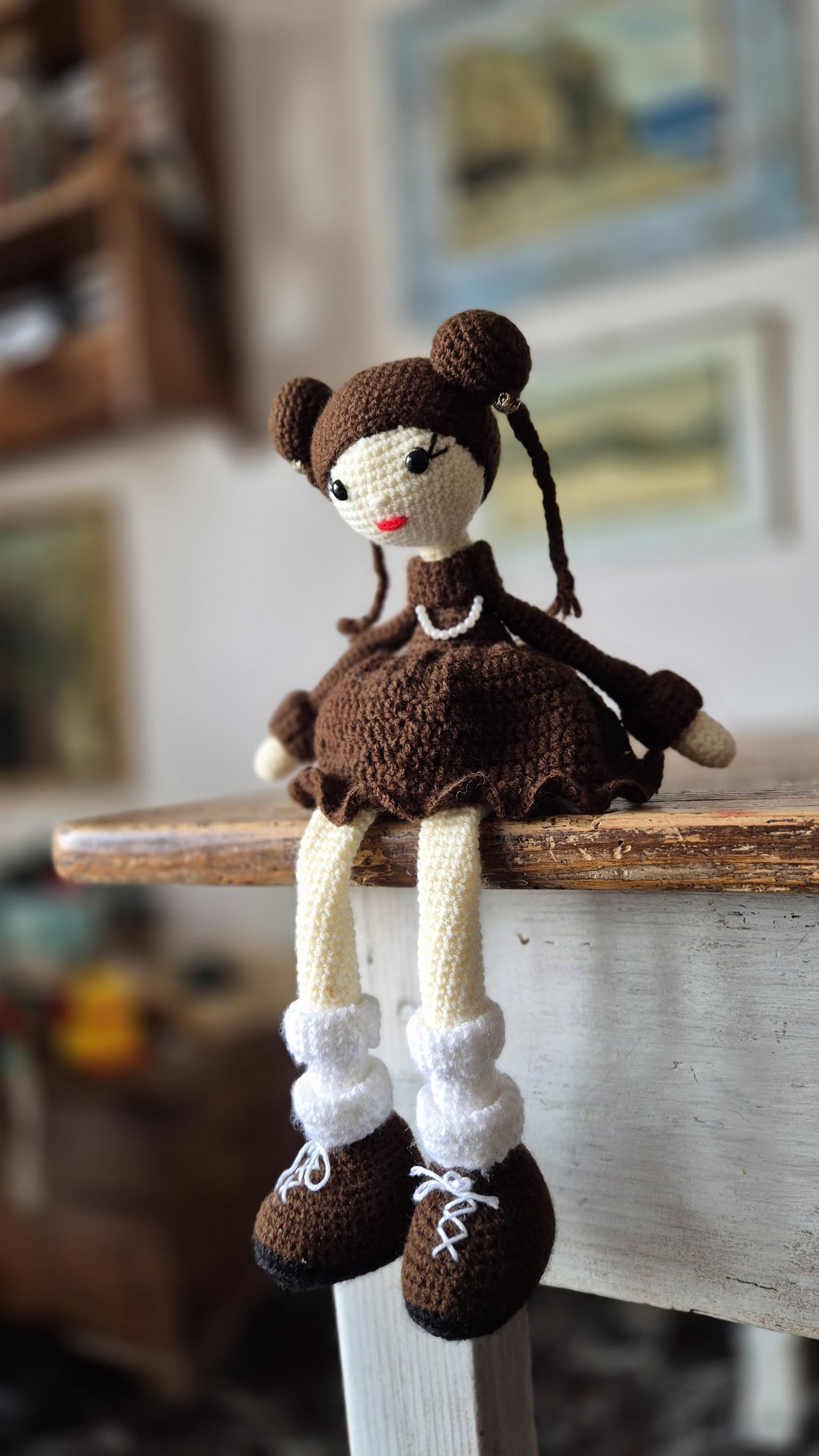 Bambola Tiana 20x39cm - Bambola Personalizzabile in Filato Acrilico