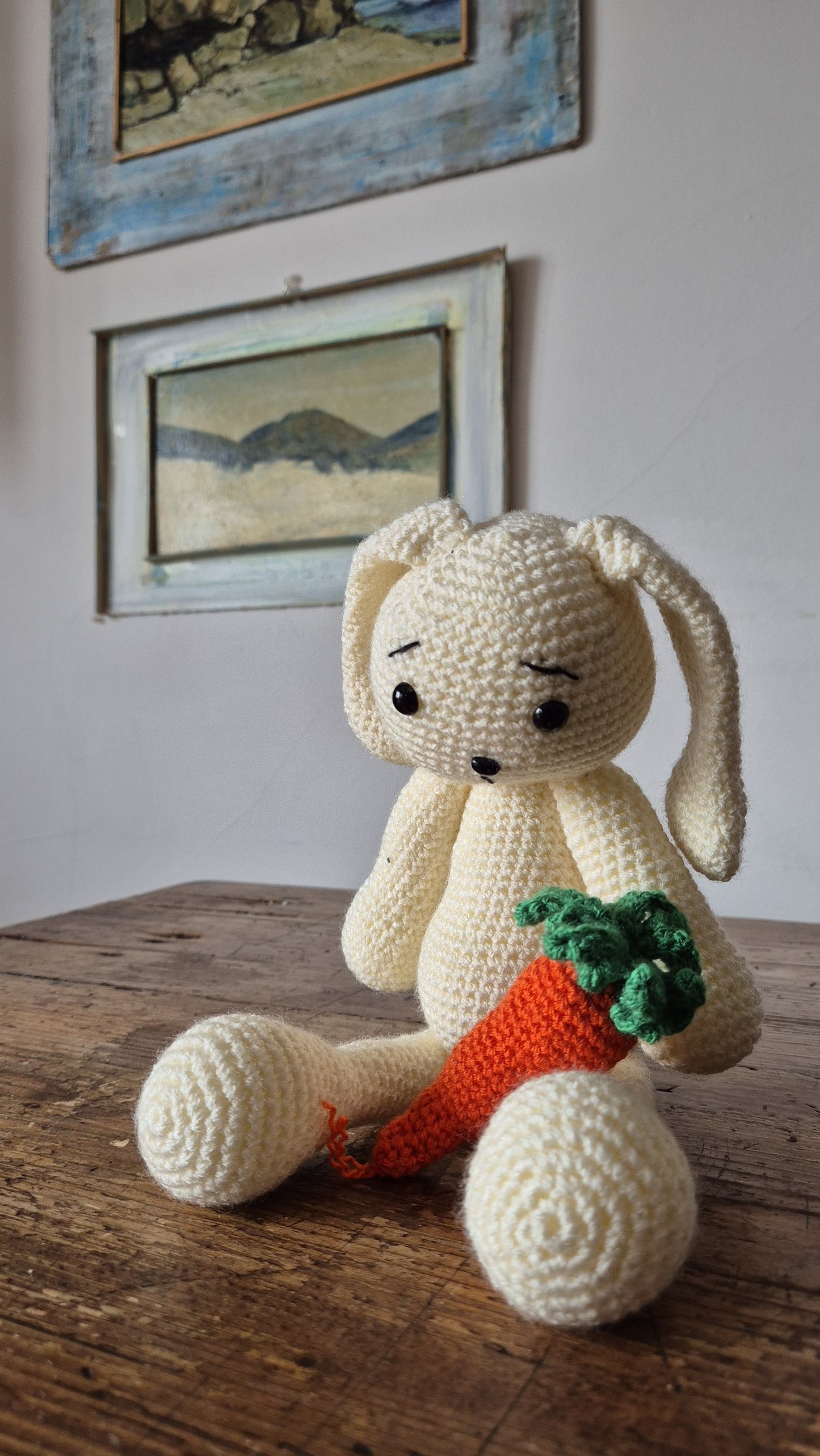 Coniglietto Snow 16x33cm - Peluche Personalizzabile in Filato Acrilico