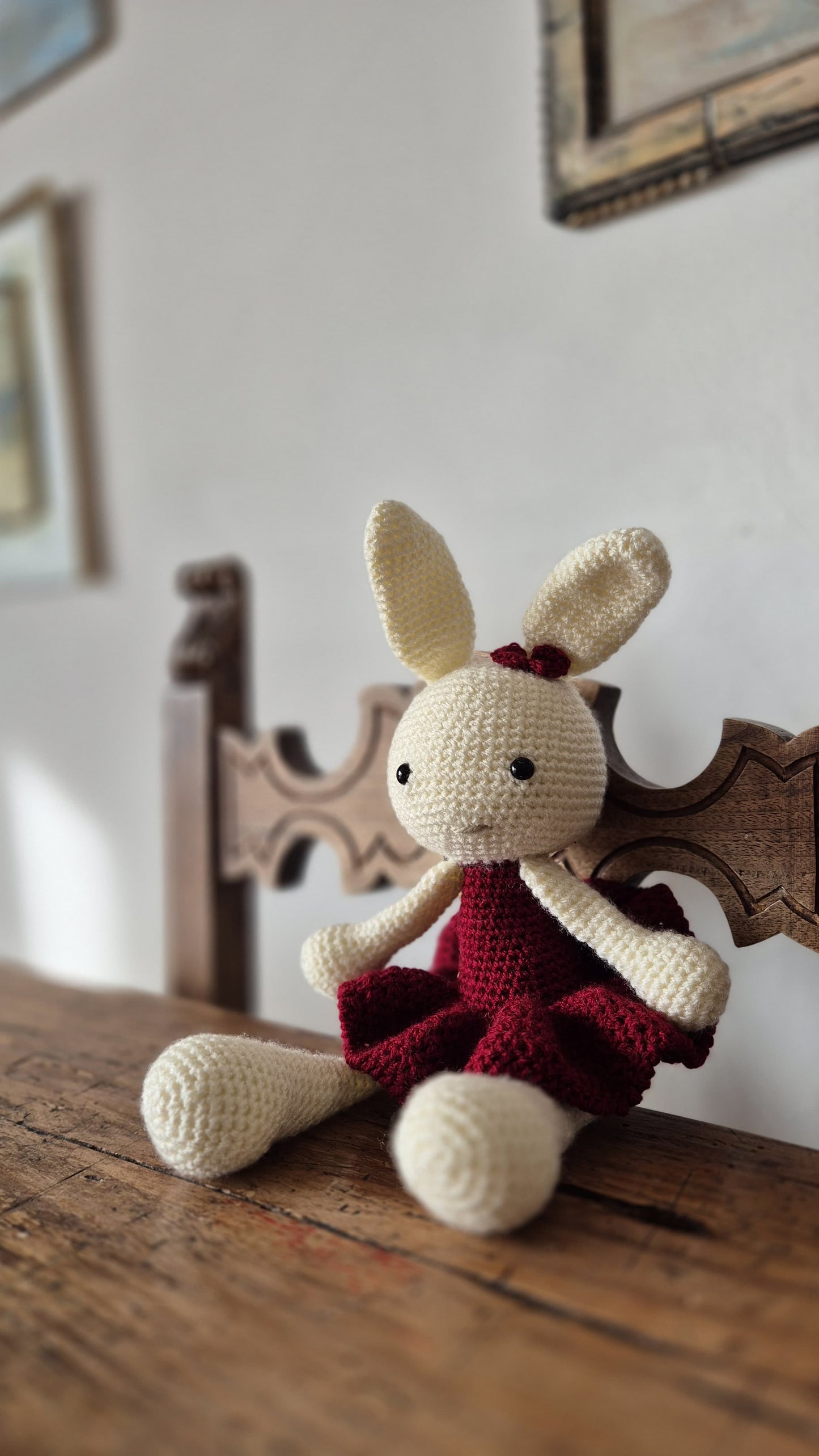 Coniglietta Judy 16x31cm - Peluche Coniglio in Filato Acrilico